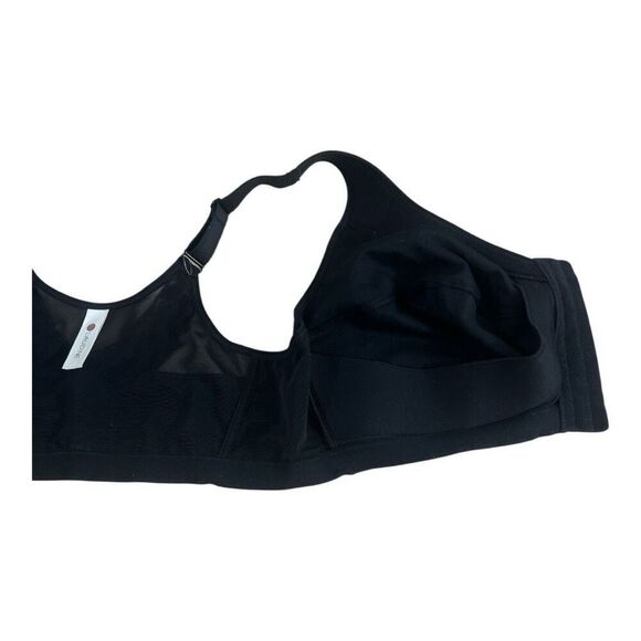 Laudine Hook Eye Front Close Wireless Bra Plus Size 44G Black Back Support - Picture 6 of 12